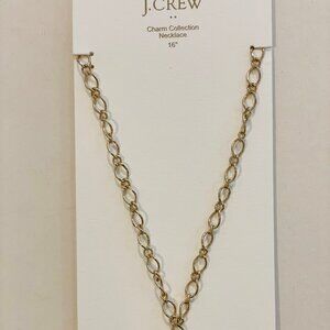 J Crew. Gold Chain Oval Link charm chain Necklace Length: 16" with a 2" extender